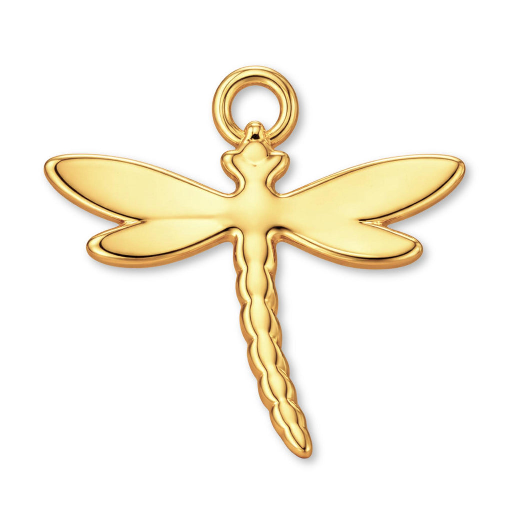 18ct Yellow Gold - Dragonfly Silhouette Charm