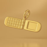 18ct Yellow Gold - Vintage Flip Phone Charm