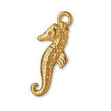 18ct Yellow Gold - Textured Seahorse Charm