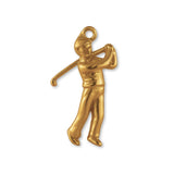 9ct Yellow Gold - Golfer Swing Charm