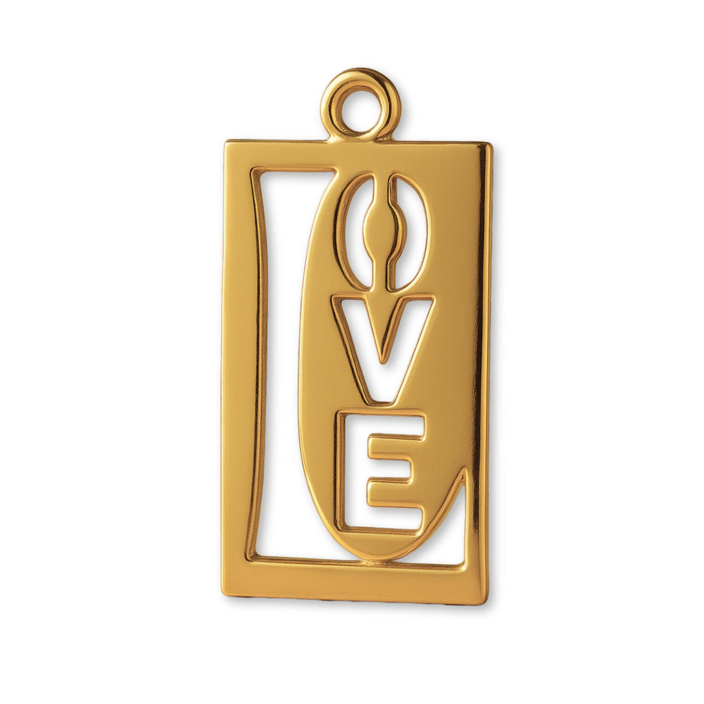 18ct Yellow Gold - Inverted Love Charm
