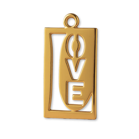 18ct Yellow Gold - Inverted Love Charm
