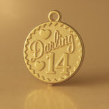 9ct Yellow Gold - Darling 14 Amulet Charm