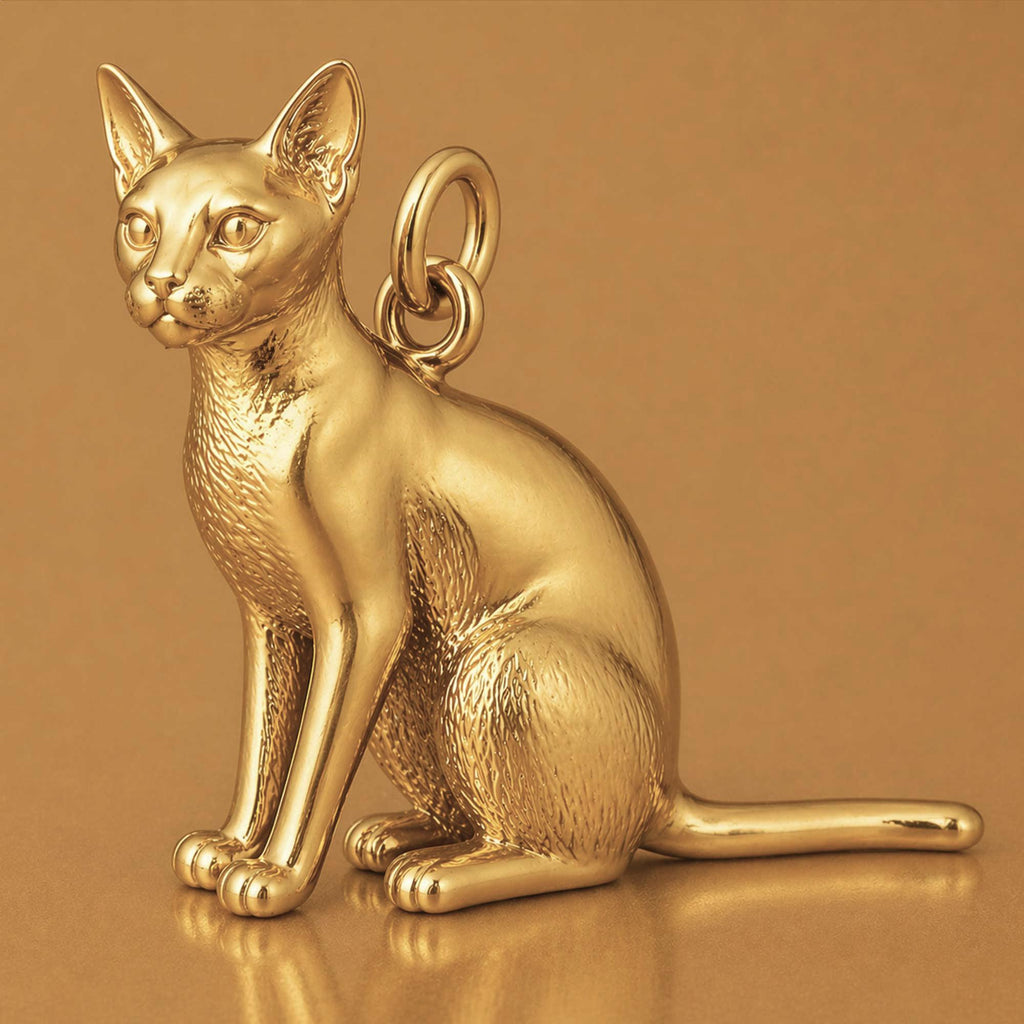 9ct Yellow Gold - Abyssinian Cat Charm