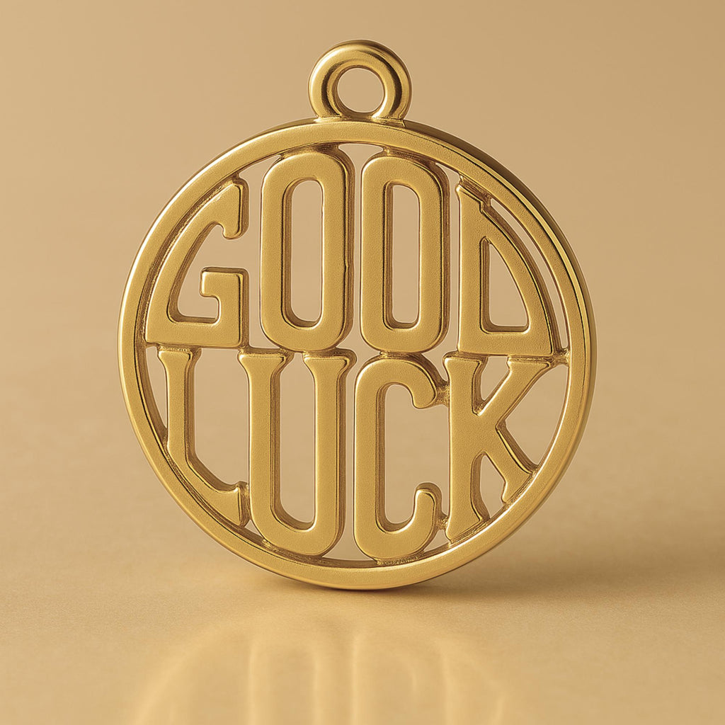 9ct Yellow Gold - GOOD LUCK Openwork Charm