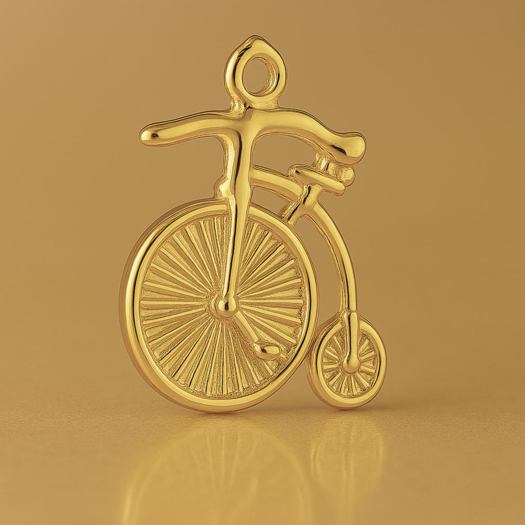 9ct Yellow Gold - Penny Farthing Charm
