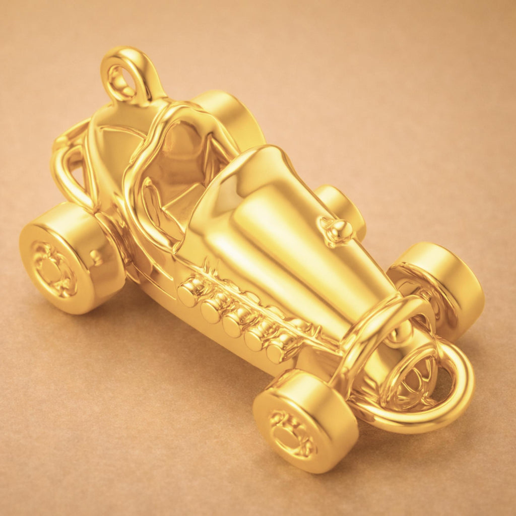 18ct Yellow Gold - Hot Rod Racer Charm