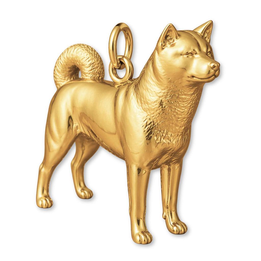 9ct Yellow Gold - Akita Dog Charm