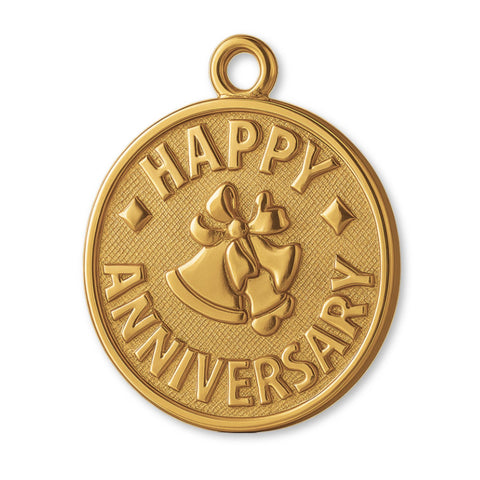 18ct Yellow Gold - Happy Anniversary Amulet Charm