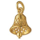 9ct Yellow Gold - Openwork Filigree Bell Charm