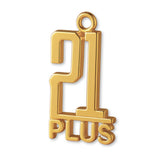 18ct Yellow Gold - 21 Plus Monogram Charm