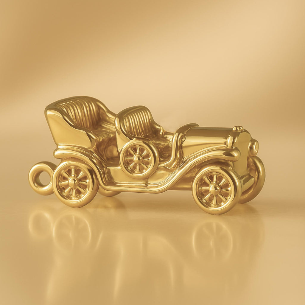 18ct Yellow Gold - Open-Top Vintage Car Charm