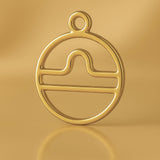 9ct Yellow Gold - Libra Zodiac Round Charm