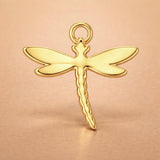 18ct Yellow Gold - Dragonfly Silhouette Charm