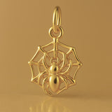 18ct Yellow Gold - Spider Web Charm