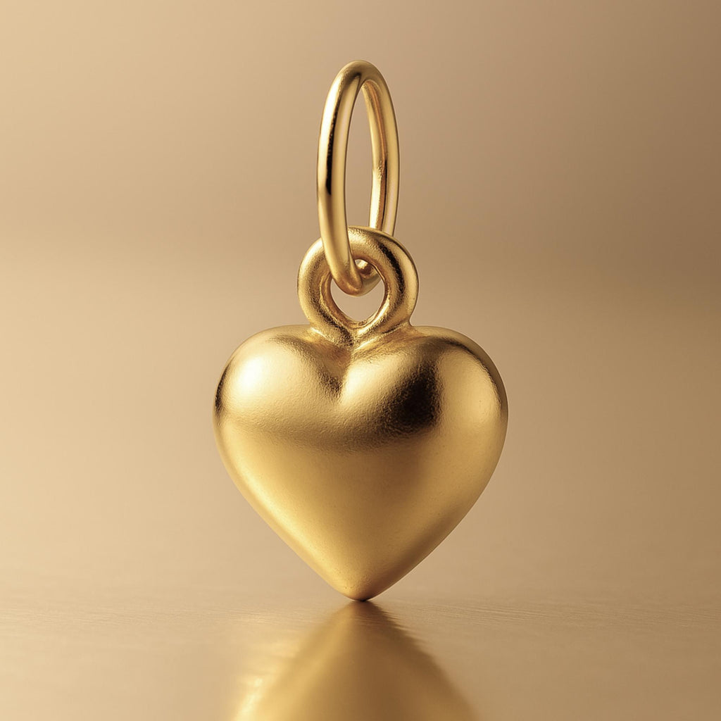 9ct Yellow Gold - Classic Puffy Heart Charm