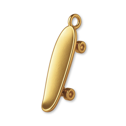 9ct Yellow Gold - Old-School Penny Skateboard Charm