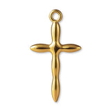 18ct Yellow Gold - Fluid Crucifix Charm