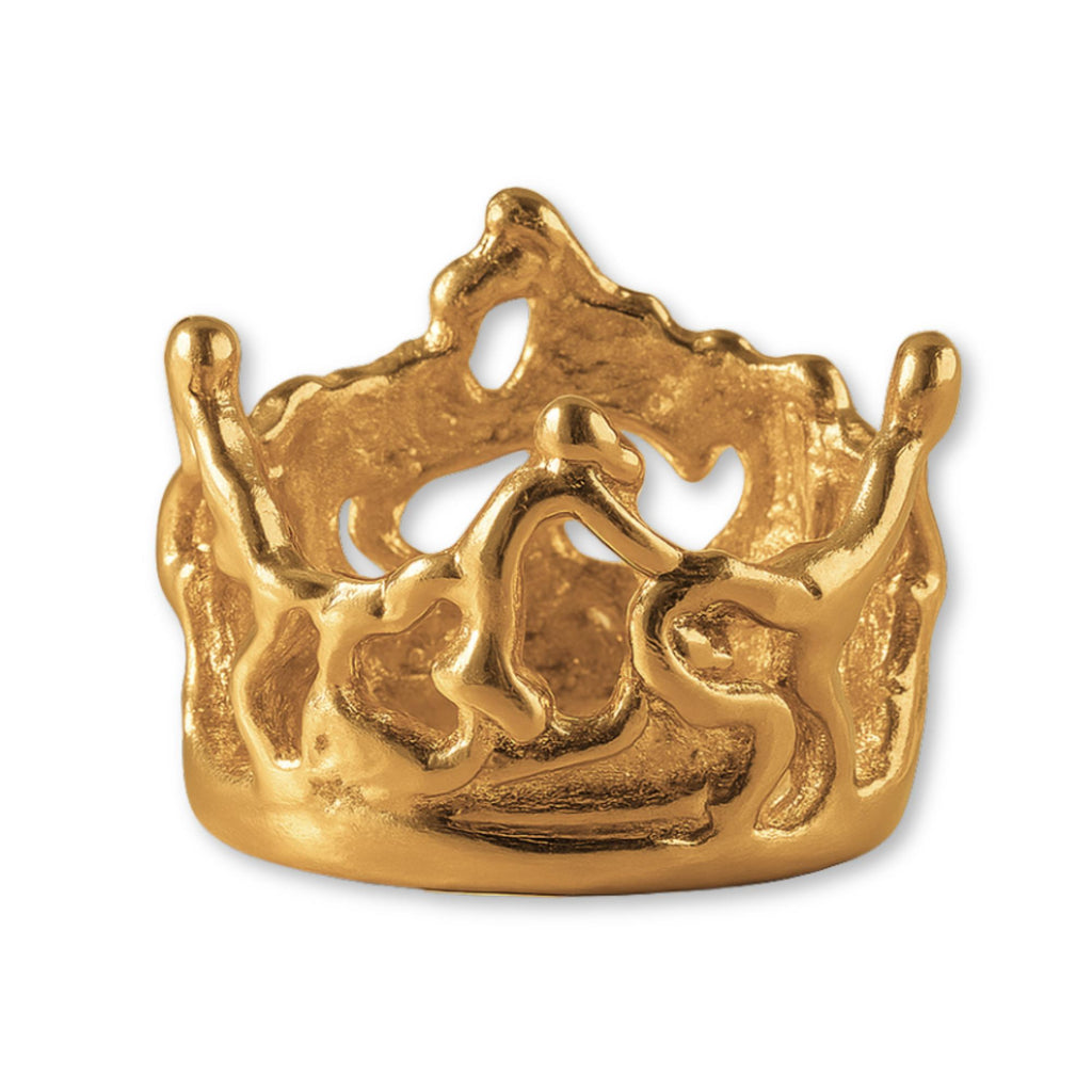 9ct Yellow Gold - Organic Crown Charm