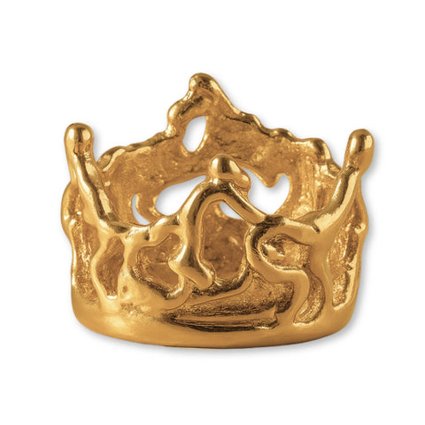 9ct Yellow Gold - Organic Crown Charm