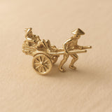 18ct Yellow Gold - Rickshaw Cart Charm