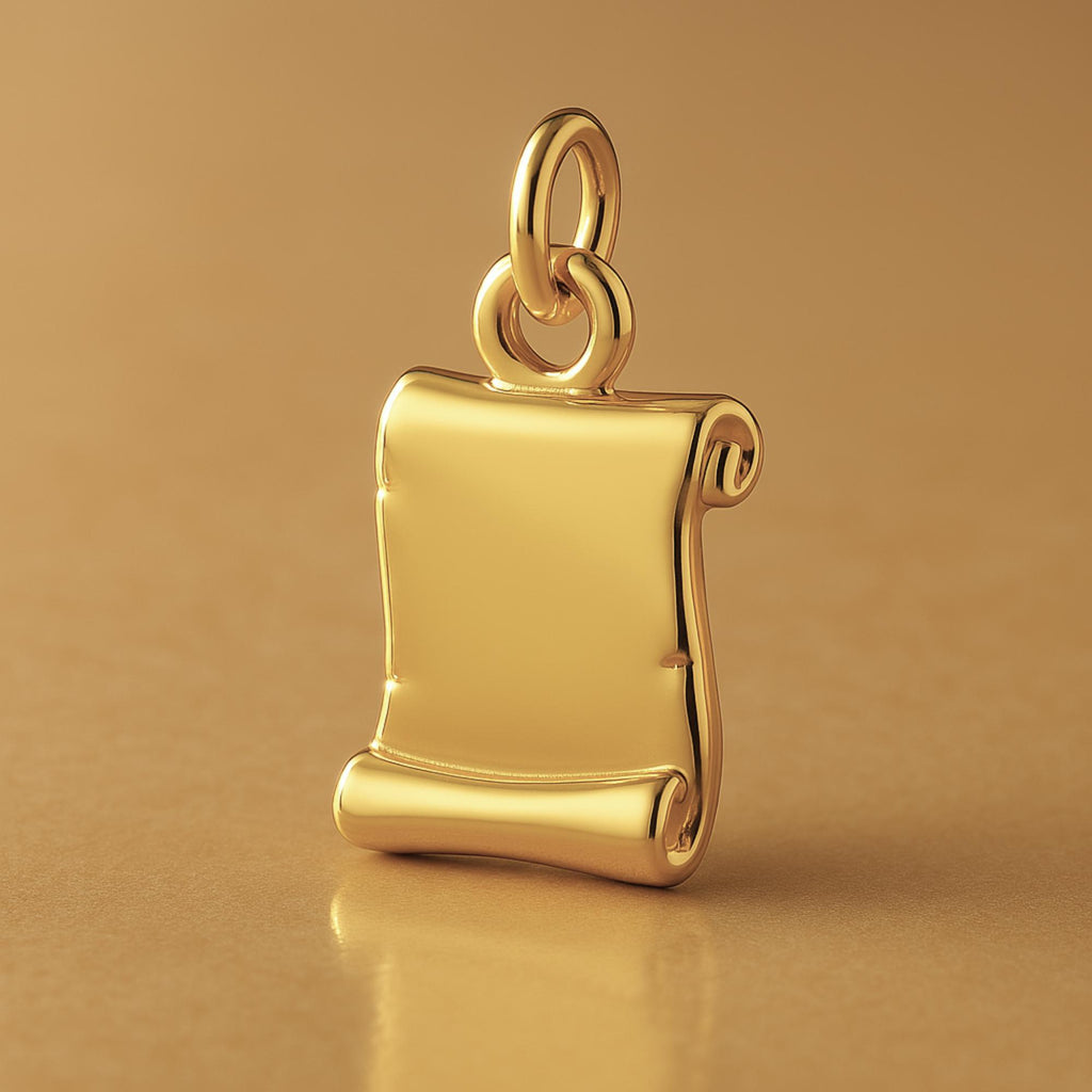 9ct Yellow Gold - Parchment Scroll Charm