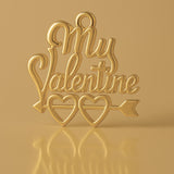 9ct Yellow Gold - My Valentine Cursive Openwork Charm