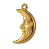 18ct Yellow Gold - Sad Crescent Moon Charm