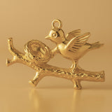 18ct Yellow Gold - Mother Bird Charm