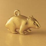 18ct Yellow Gold - Hairy Wombat Charm