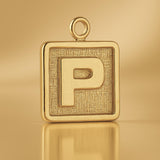 9ct Yellow Gold - P Plate Charm