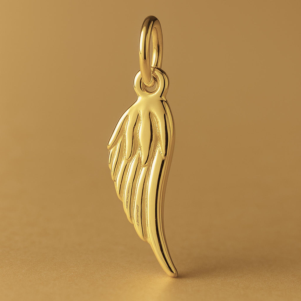 18ct Yellow Gold - Feathered Wing Charm