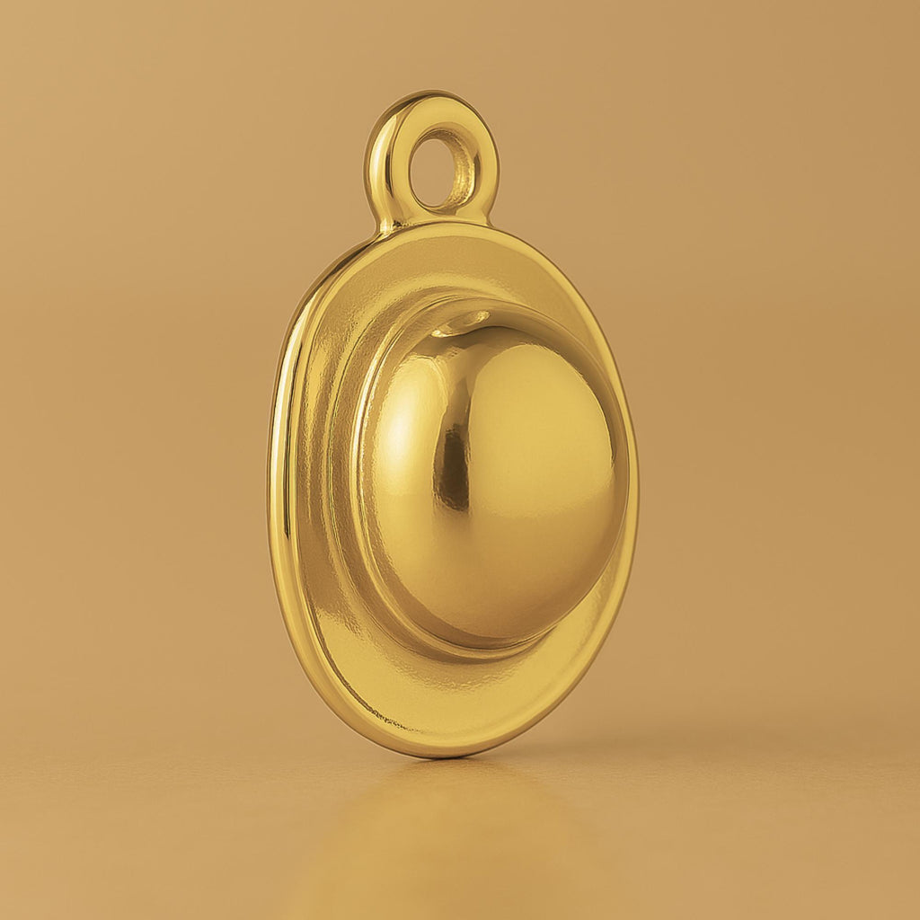 9ct Yellow Gold - Bowler Hat Charm
