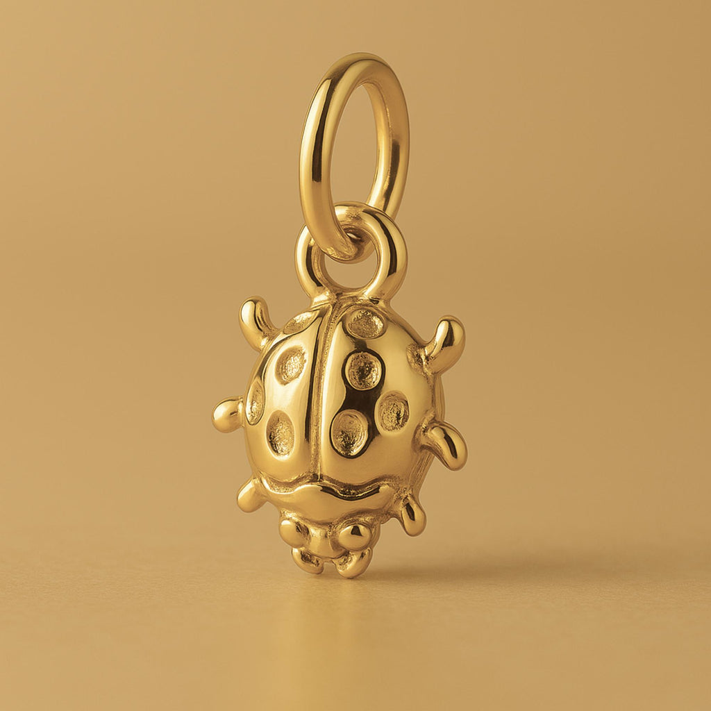 18ct Yellow Gold - Spotted Ladybug Charm
