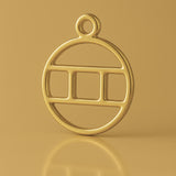 9ct Yellow Gold - Gemini Zodiac Round Charm