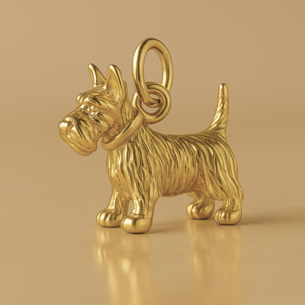 9ct Yellow Gold - Scottish Terrier Dog Charm