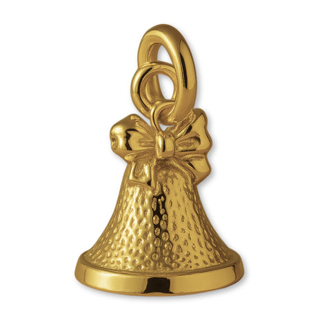 18ct Yellow Gold - Christmas Bow Bell Charm
