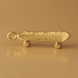 9ct Yellow Gold - Battered Skateboard Charm