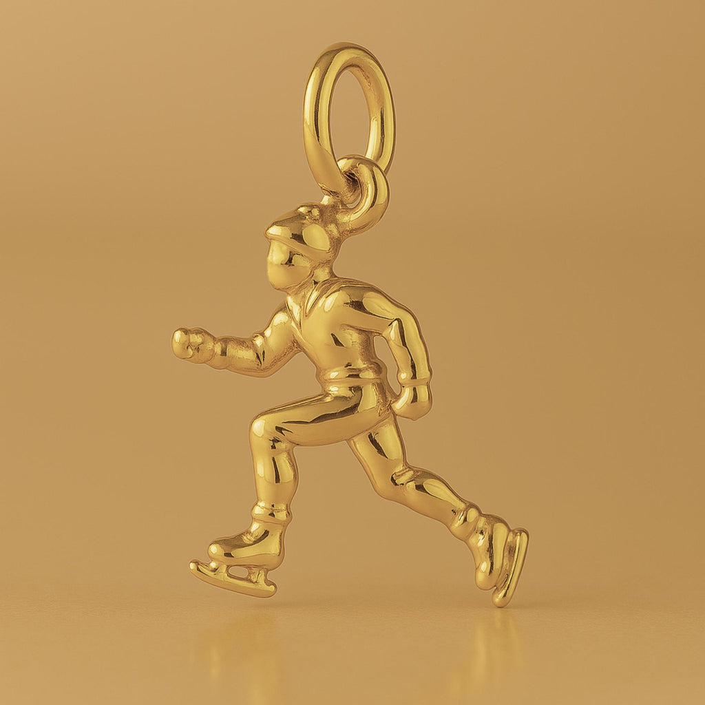 18ct Yellow Gold - Ice Skater Charm