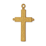 9ct Yellow Gold - Embossed Ball Tip Crucifix Charm