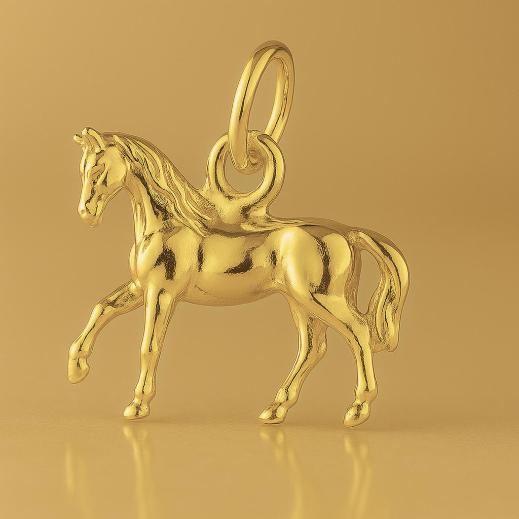9ct Yellow Gold - Prancing Arabian Horse Charm