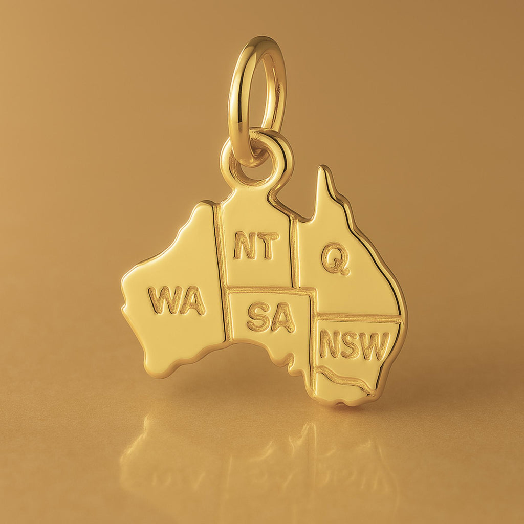 9ct Yellow Gold - Australia States Charm