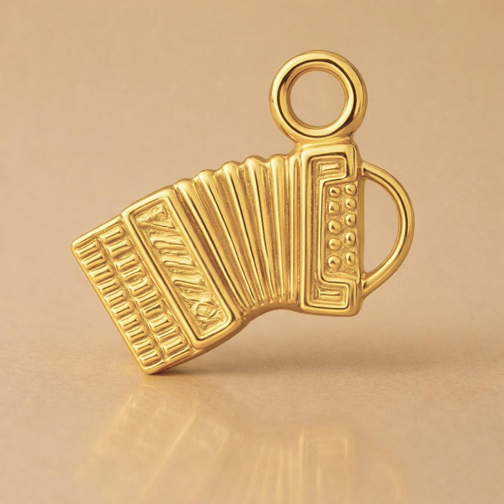 9ct Yellow Gold - Piano Accordion Charm