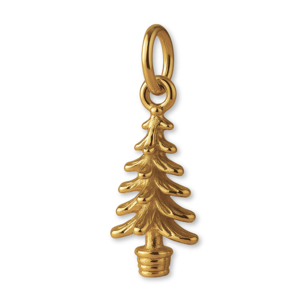 9ct Yellow Gold - Potted Fir Christmas Tree Charm