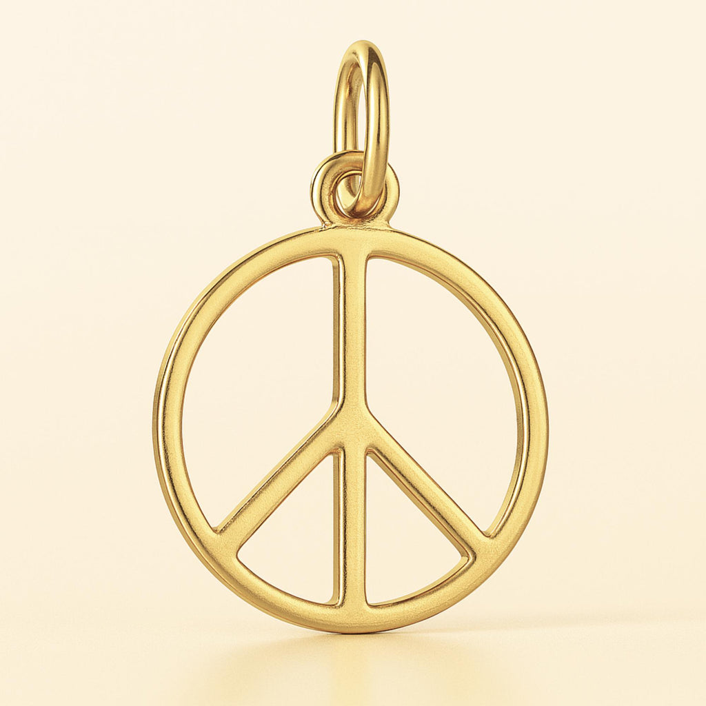 9ct Yellow Gold - Openwork Peace Symbol Charm