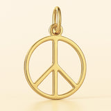 9ct Yellow Gold - Openwork Peace Symbol Charm