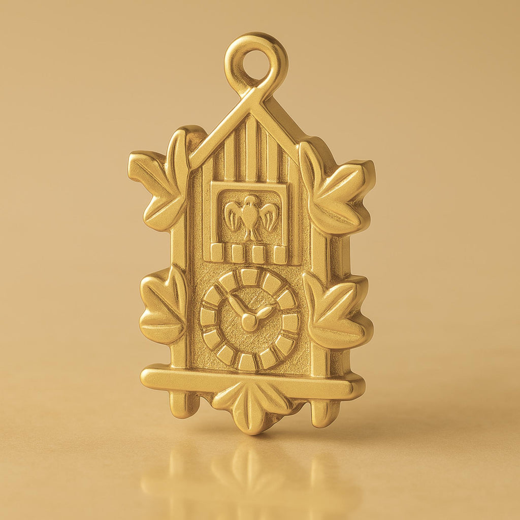 18ct Yellow Gold - Ornate Cuckoo Clock Charm