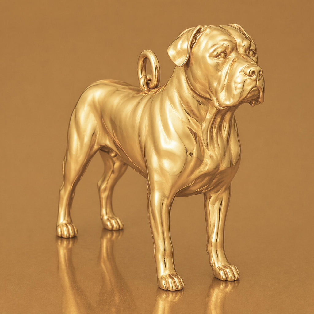 18ct Yellow Gold - Cane Corso Dog Charm