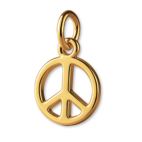 18ct Yellow Gold - Mini Peace Symbol Charm