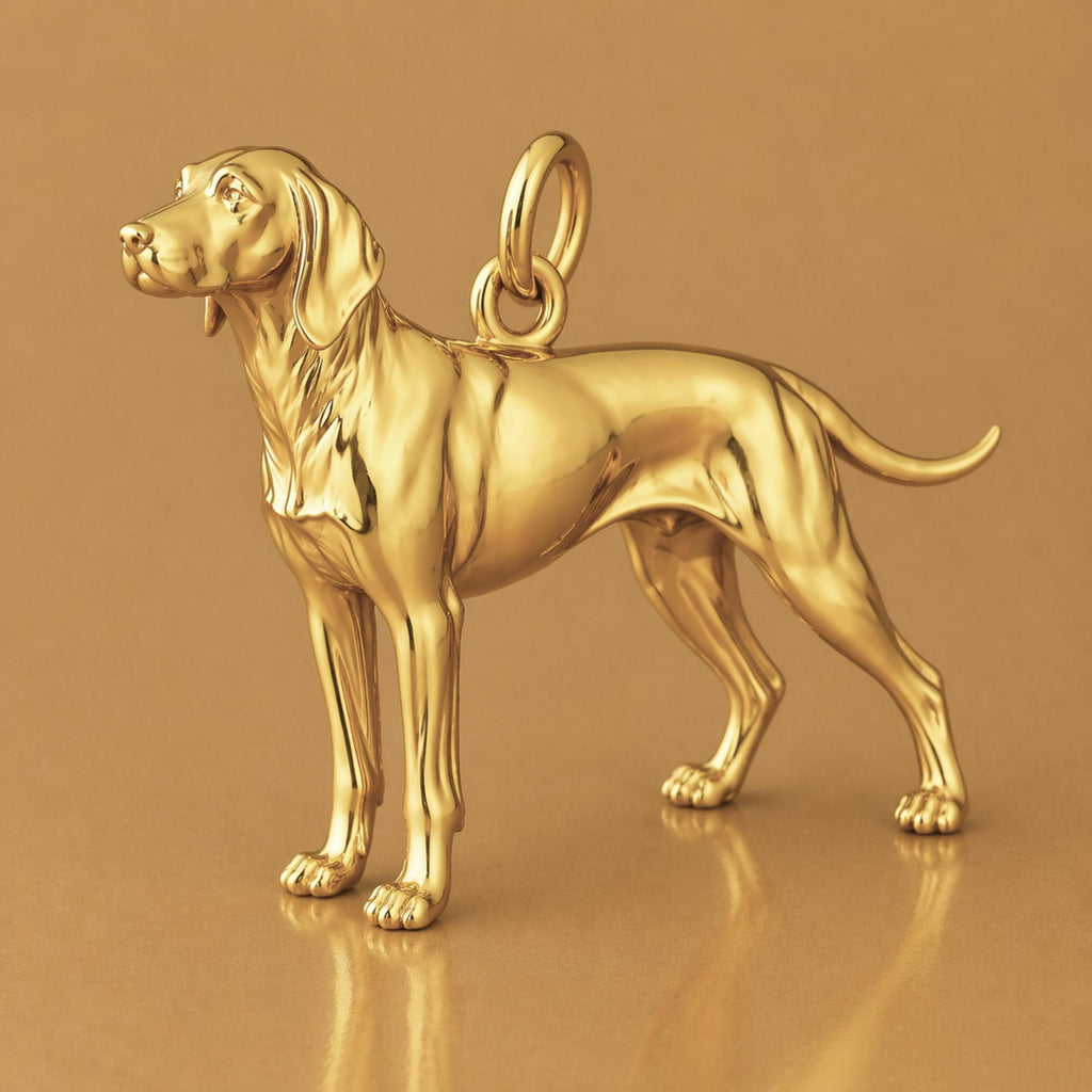 18ct Yellow Gold - Vizsla Dog Charm